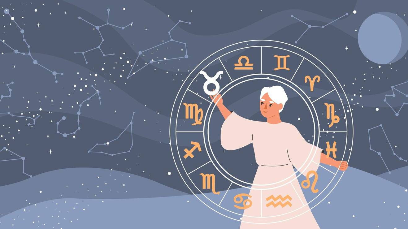 horoscope-composition-background-with-zodiac-astrology-symbols-flat-vector-illustration_1284-83594