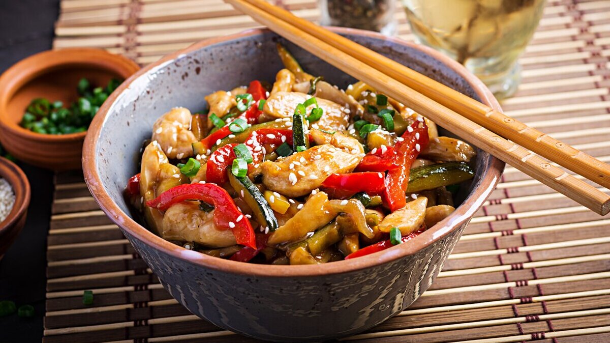 stir-fry-chicken-zucchini-sweet-peppers-green-onion-with-chopsticks_2829-10785